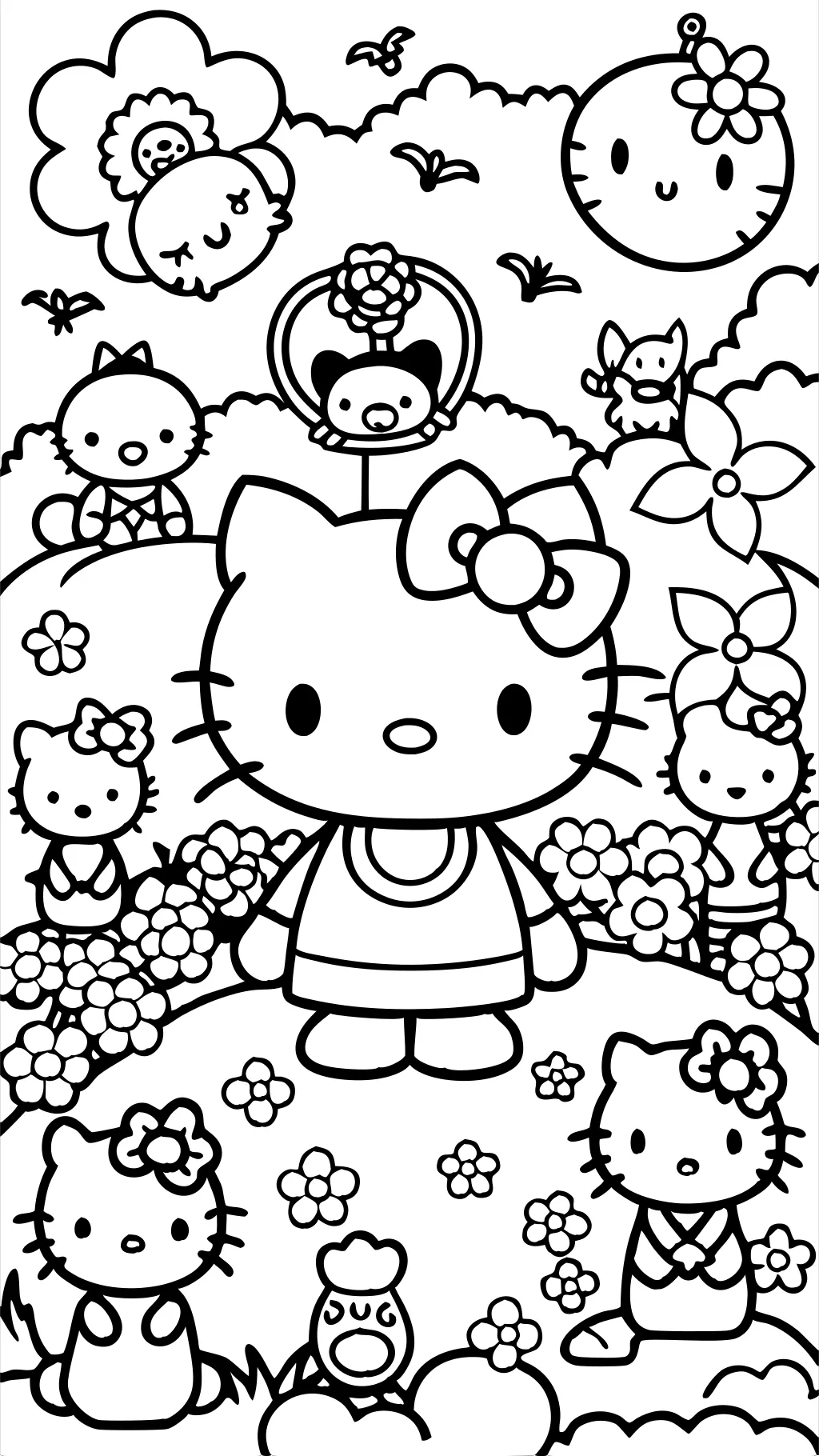 hello kitty and friends coloring pages